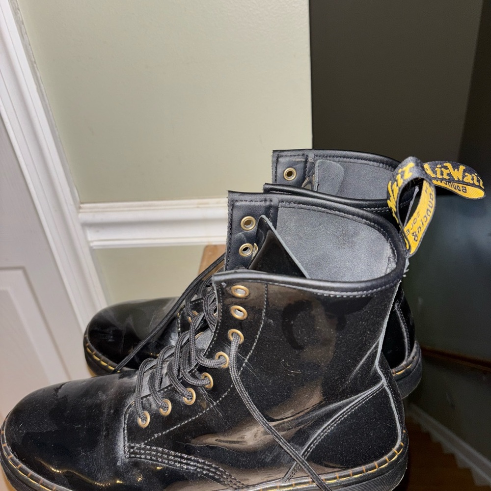 Dr. Martens Shiny Black Lace-Up Boots